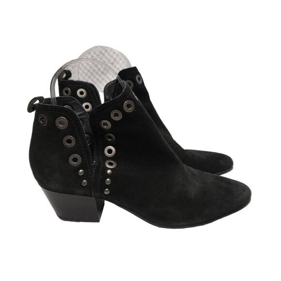 Sam Edelman Rubin Studded Womens Ankle Boots Size 6 Black Suede Leather Used - Picture 11 of 11
